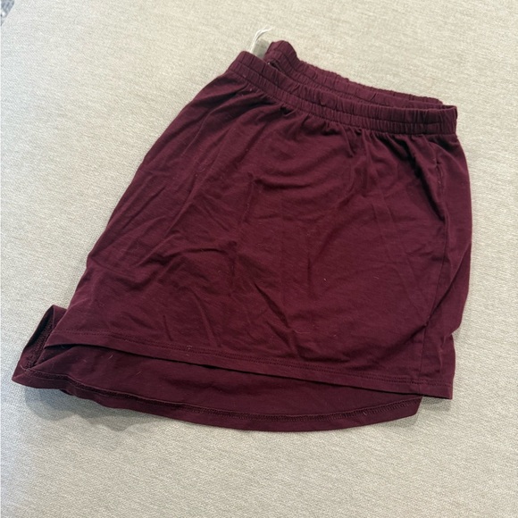 Athleta Well Rested Ribbed Sleep Shorts - Maroon/Medium - Picture 6 of 7